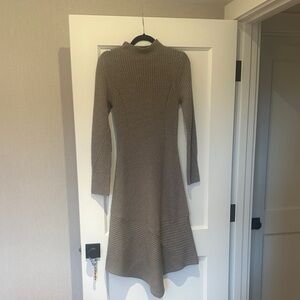 Margaret O'Leary Long Sleeve Gray Ribbed Dress